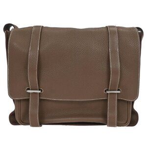 Hermes Etoupe Taurillon Clemence Steve Caporal 35 Shoulder Bag 15C □Q 196171